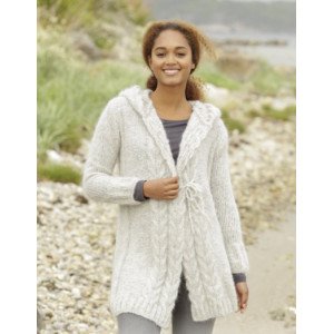 Melody of Snow by DROPS Design Jakke Strikkeoppskrift str. XS XXXL X-Small/Small