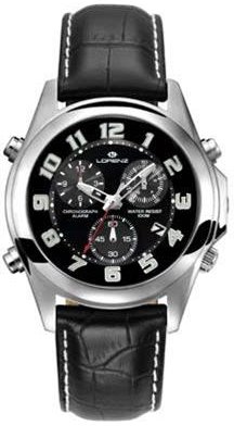 Lorenz Herreklokke 25556AA Classic Sort/Lær Lorenz Herreklokke 25556AA Classic Sort/Lær