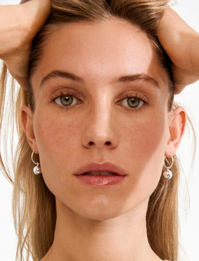Pilgrim Air Hoop Earrings Silver Plated Silver ONE SIZE