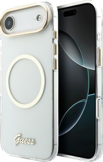 Guess MagSafe Etui iPhone Air med Metall Skrift - Gjennomsiktig