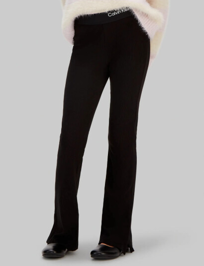 Calvin Klein Rib Flare Pant Black 104