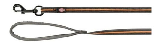 Trixie Fusion Tracking Leash Rubberised Mxl: 10 M/17 Mm Graphite/Papaya