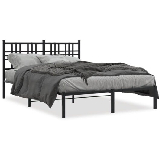  Sengeramme i metall med hodegavl svart 120x190 cm 8721012372856