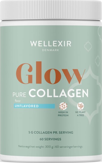 Wellexir Glow Pure Kollagen 300 g - Pulver for Hår, Hud og Negler Wellexir Glow Pure Kollagen 300 g - Pulver for Hår, Hud og Negler
