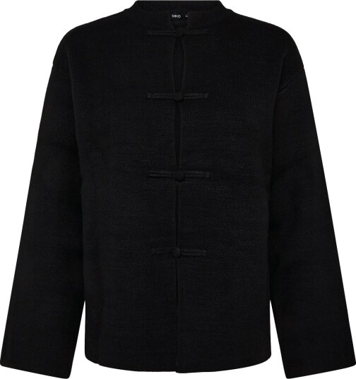 Mango Straight Jacket With Frogging Fastenings   BLACK   M