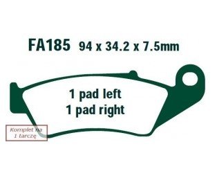 Bremseklosser EBC Brakes FA185R Bremseklosser EBC Brakes FA185R