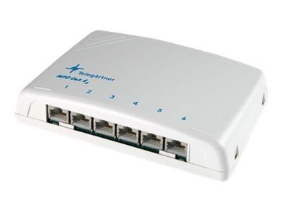 Telegärtner Mini Distributor Mpd6-Hs K Cat.6A Overflatemontert Fordelingsboks Cat 6A Rj-45 X 6 Lysegrå Ral 7035