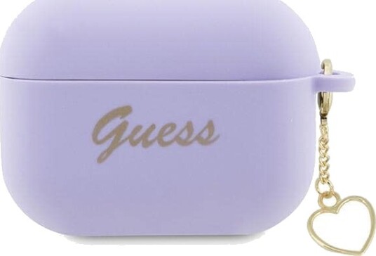 Guess Etui Guess Guap2lschsu Til Apple Airpods Pro 2 Deksel Lilla Silikon Charm Hjertekolleksjon