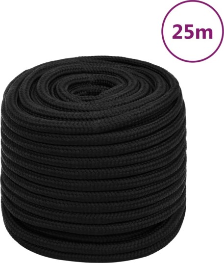 Arbeidstau svart 18 mm 25 m polyester