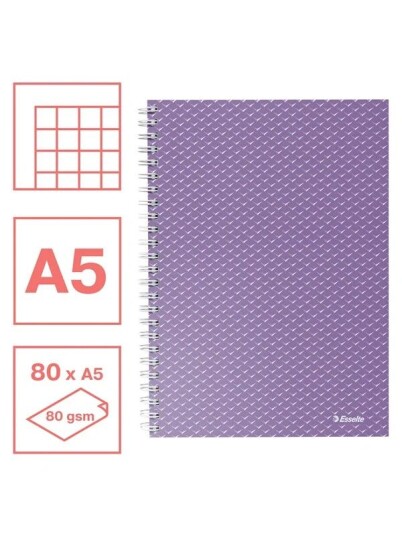 Esselte Colour"Breeze A5 Notebook squared wirebound Lavender