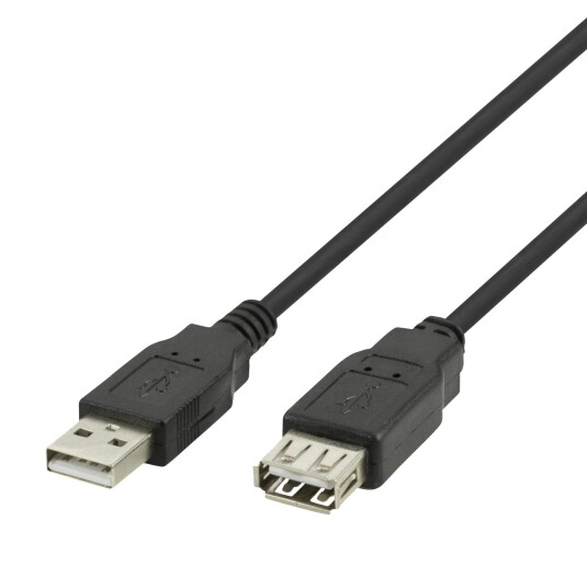 Deltaco USB extension cable, USB-A male - USB-A female, 3m black