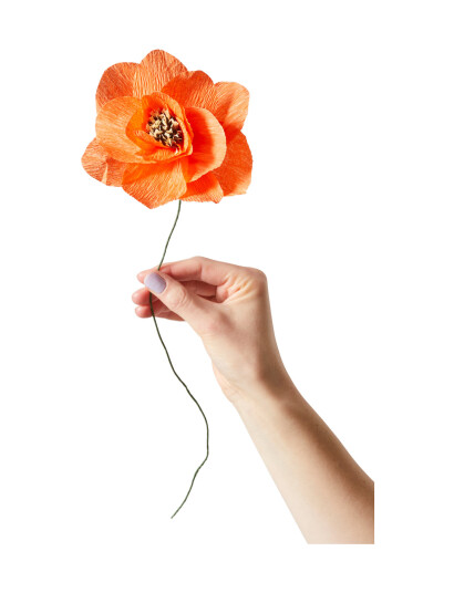 Studio About Paper Flower Poppy Orange L:13.0CM Studio About Paper Flower Poppy Orange L:13.0CM