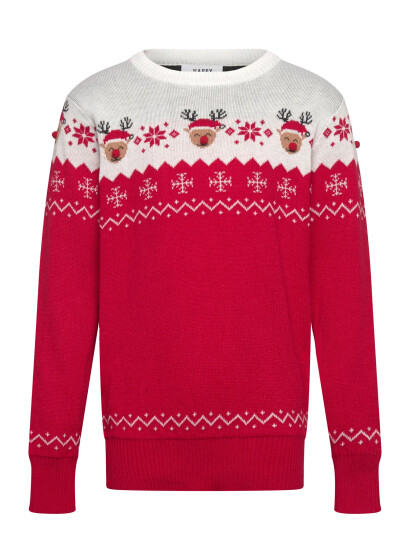 Happy Seasons The Adorable Christmas Sweater Kids - Red - 1-2ÅR