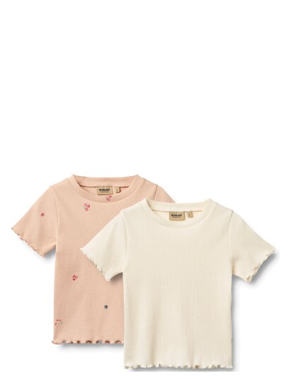 Wheat 2 Rib T Shirt S/S Alicia   Pink   104