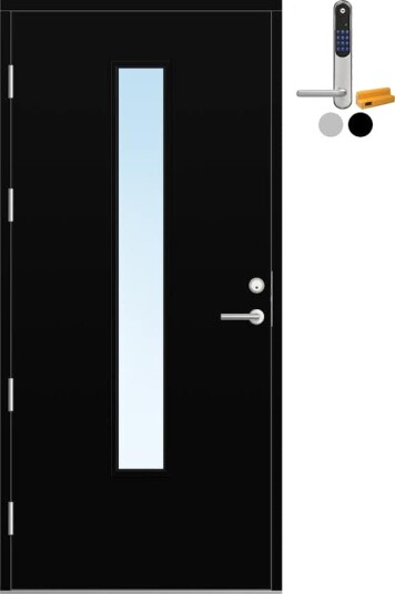Ytterdør Bygg1 Fjell 15 Klarglass med Yale Doorman Classic Home