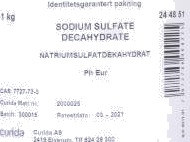 Sodium sulfate decahydrate 1 kg Sodium sulfate decahydrate 1 kg