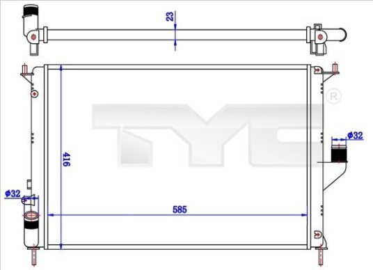 Radiator TYC 728 0057 Radiator TYC 728 0057