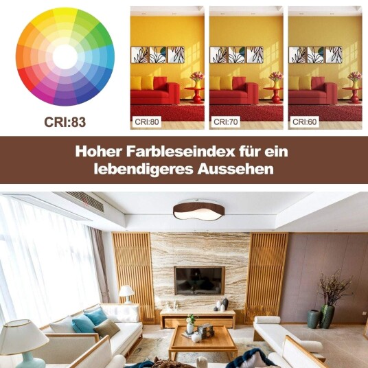 24W LED taklys energisparende taklampe med trekorn 41,5 x 10 cm