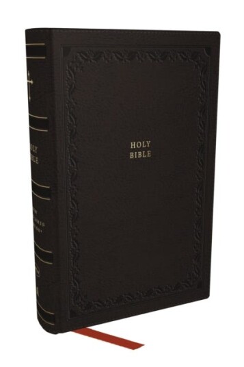 NKJV, Compact ParagraphStyle Reference Bible, Leathersoft, Black, Red Letter, Comfort Print  Holy