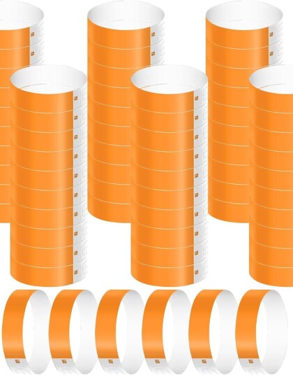 Superkul 100 stk Tyvek Festivalarmbånd Entrearmbånd Neon Orange armbåndorangeneon