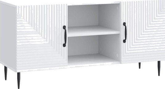 TV skap Hvit 102 x 34,5 x 50 cm Konstruert tre TV skap Hvit 102 x 34,5 x 50 cm Konstruert tre