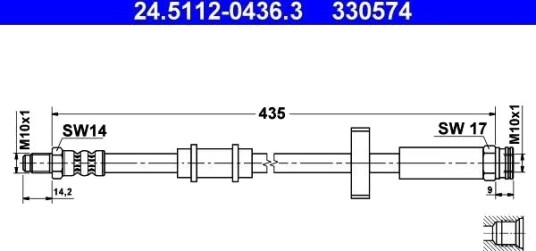ATE 24.5112 0436.3 Bremseslange