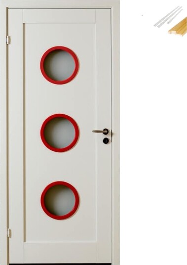 Innerdør Bygg1 Stil 1 R3 Hvit Glass med Karmsett