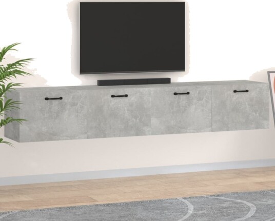 vidaXL Veggskap 2 stk betonggrå 100x36,5x35 cm konstruert tre vidaXL Veggskap 2 stk betonggrå 100x36,5x35 cm konstruert tre