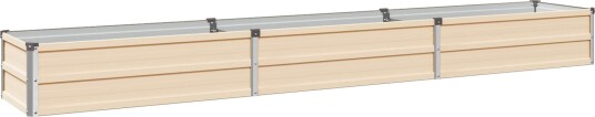 vidaXL Hevet Hagebed Elfenben 240 x 40 x 24 cm kaldvalset stål