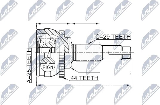 Nty Drivknute drivaksel NTY NPZ NS 077