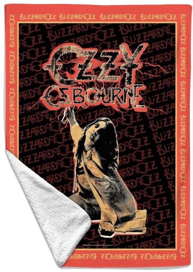 Rocksax Ozzy Osbourne Blizzard of Oz Sherpa Fleece Throw 50 in x 60 in 79074532