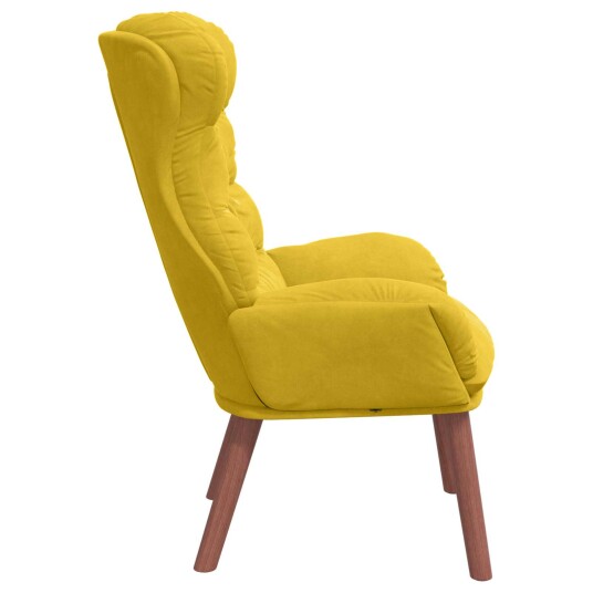 Avslappende stol Gul 69 x 74 x 93 cm Fløyel Avslappende stol Gul 69 x 74 x 93 cm Fløyel