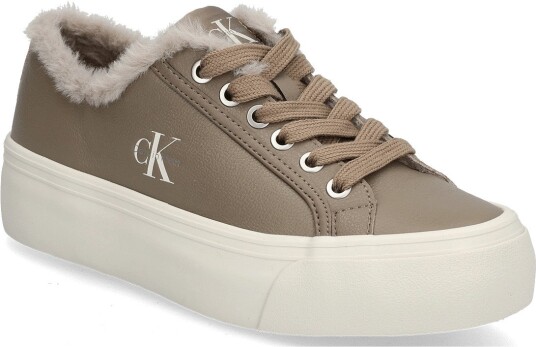 Calvin Klein Vulc Flatf Laceup Lth Fur Brown 41 x 41 Calvin Klein Vulc Flatf Laceup Lth Fur Brown 41 x 41