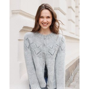 Silver Diamond Cardigan by DROPS Design Cardigan Strikkeoppskrift st Small