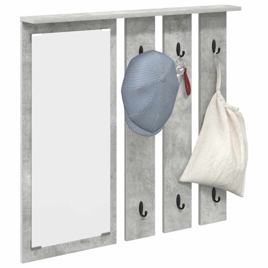  Vegghengt kleshenger Betonggrå 84 x 10 x 80 cm Konstruert tre