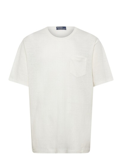 Polo Ralph Lauren Linen Pique Knt T Shirt   Cream   XL