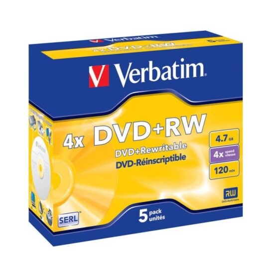 Verbatim DVD+RW i etui 5-pk. Verbatim DVD+RW i etui 5-pk.