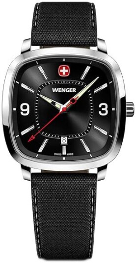 Wenger Herreklokke 01.1921.107 Vintage Sort/Lær