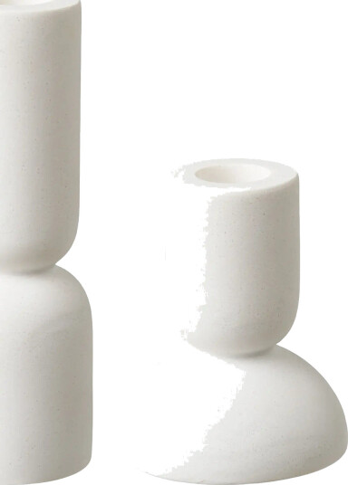 House Nordic Thyra Candle Holder Limestone White Set Of 2 White 7.5X7.5X15CM House Nordic Thyra Candle Holder Limestone White Set Of 2 White 7.5X7.5X15CM