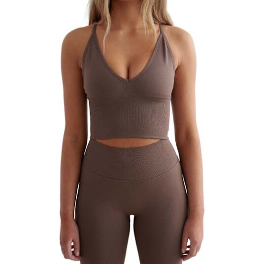 Aim'n Bh topp Shape Seamless Cross Back Bralette Brun