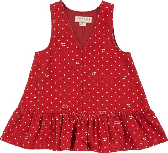 Konges Sløjd Kjole - Denim - Magot - Cherry Dot Derby - Konges Sløjd - 6 år (116) - Kjole Hvit Rød
