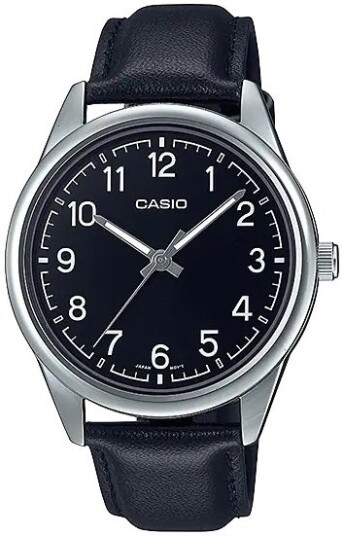 Casio Herreklokke MTP V005L 1B4UDF Classic Sort/Lær Ø40 mm
