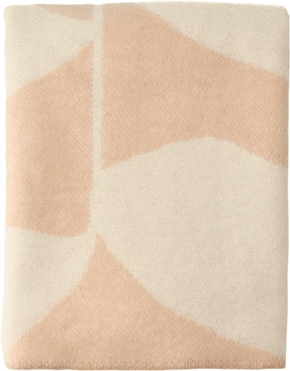 Scandi Living Leaf ullpledd 130x180 cm Fersken