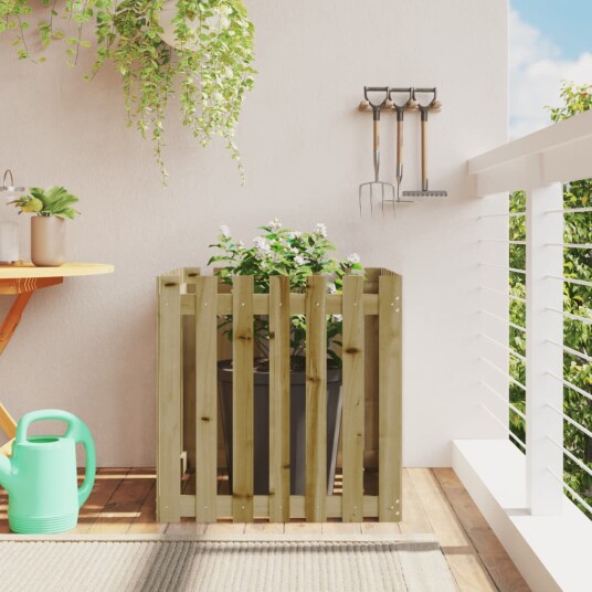 Plantekasse med gjerdedesign 70x70x70 cm impregnert furu
