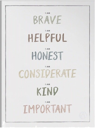 Kunskapstavlan® I am poster 30x40 cm Dusty pastel