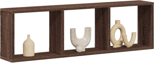 Veggskap 100x16x30 cm brun eik konstruert tre