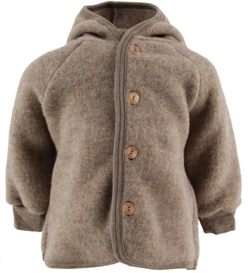 Engel Hooded Cardigan m. Træknapper Walnuss Mélange 62-68 Engel Hooded Cardigan m. Træknapper Walnuss Mélange 62-68