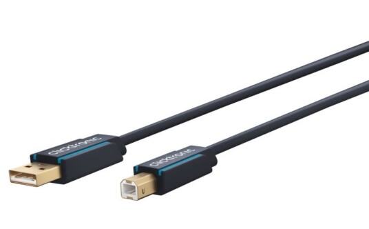 ClickTronic Adapterkabel fra USB-A til USB-B 2.0 Premium-kabel | USB A-kontakt USB B 2.0-kontakt | 1,8 m | 480 Mbit/s ClickTronic Adapterkabel fra USB-A til USB-B 2.0 Premium-kabel | USB A-kontakt USB B 2.0-kontakt | 1,8 m | 480 Mbit/s