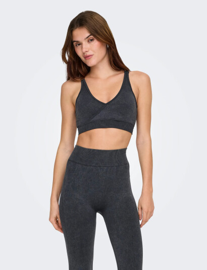 Only Play Onpjoa-2 Wrap Seam Bra - Grey - S