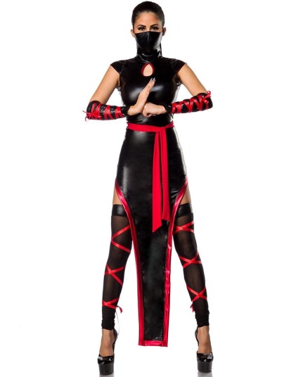 Wet Look Komplett Ninja Damekostyme Strl S Wet Look Komplett Ninja Damekostyme Strl S